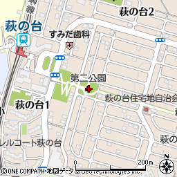 (萩の台第2公園)乙田第2公園周辺の地図