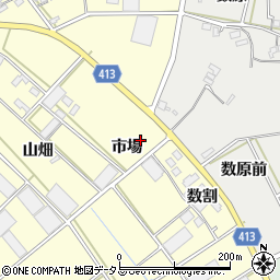 愛知県田原市神戸町市場周辺の地図