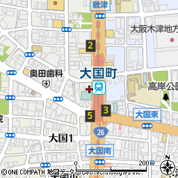 韓国料理 冷麺館 大国町店周辺の地図