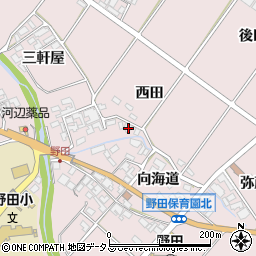 愛知県田原市野田町西田59周辺の地図