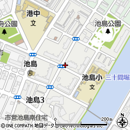 大阪府大阪市港区池島周辺の地図
