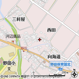 愛知県田原市野田町西田148-1周辺の地図