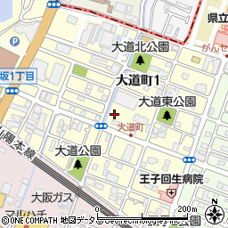 兵庫県明石市大道町周辺の地図