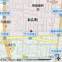 大阪府東大阪市末広町周辺の地図