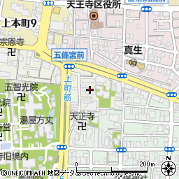クラウンハイム四天王寺管理室周辺の地図