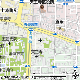 クラウンハイム四天王寺管理室周辺の地図