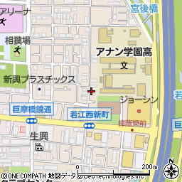 八戸ノ里美容院trad付近akippa駐車場周辺の地図