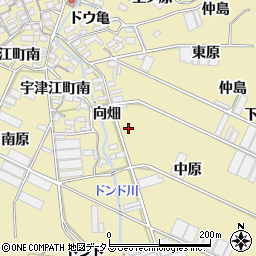 愛知県田原市宇津江町（中原）周辺の地図