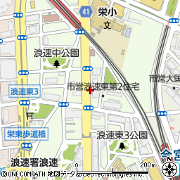 大阪府大阪市浪速区浪速東周辺の地図