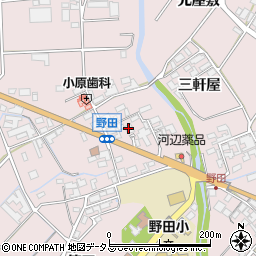 愛知県田原市野田町（東屋敷）周辺の地図