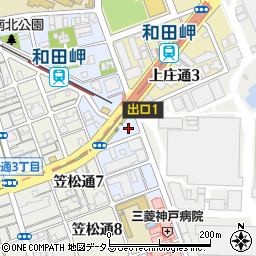 和田岬駅前駐車場周辺の地図
