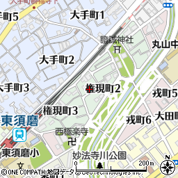 兵庫県神戸市須磨区権現町2丁目周辺の地図