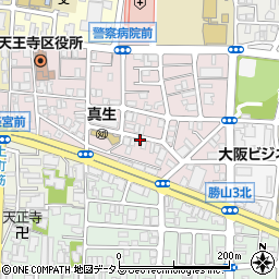 大阪府大阪市天王寺区真法院町周辺の地図