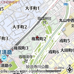兵庫県神戸市須磨区権現町周辺の地図
