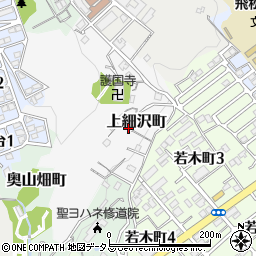 兵庫県神戸市須磨区上細沢町周辺の地図