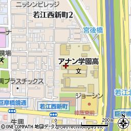 大阪府東大阪市若江西新町周辺の地図