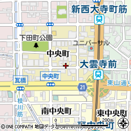 岡山県岡山市北区中央町周辺の地図
