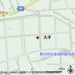 愛知県田原市六連町（大平）周辺の地図
