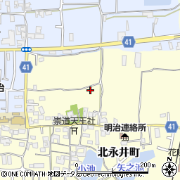 奈良県奈良市北永井町周辺の地図