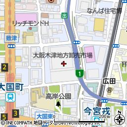 大阪木津地方卸売市場周辺の地図
