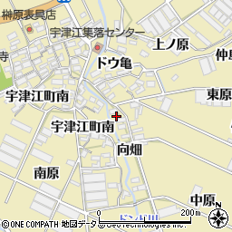 愛知県田原市宇津江町（向畑）周辺の地図