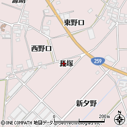 愛知県田原市野田町長塚周辺の地図