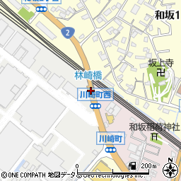 和坂川崎重工前周辺の地図