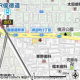 ファミリーマート俊徳道店周辺の地図