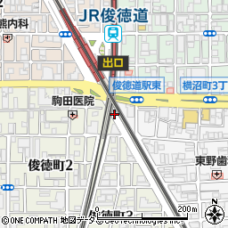 俊徳道駅自転車駐車場周辺の地図