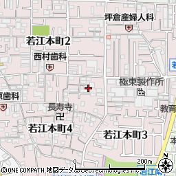 大阪府東大阪市若江本町周辺の地図