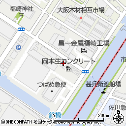 株式会社岡本　生コンクリート港工場周辺の地図