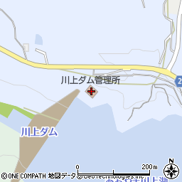 川上ダム管理所周辺の地図