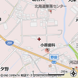 愛知県田原市野田町市場周辺の地図