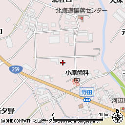 愛知県田原市野田町（市場）周辺の地図