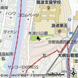木津川公園周辺の地図