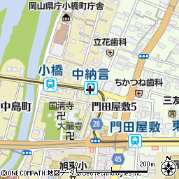 中納言駅周辺の地図