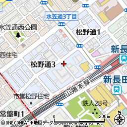 兵庫県神戸市長田区松野通周辺の地図