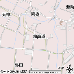 愛知県田原市野田町粕海道周辺の地図