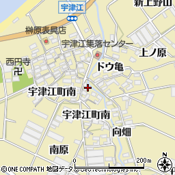 愛知県田原市宇津江町荒古周辺の地図