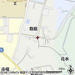 愛知県田原市相川町数原周辺の地図