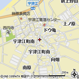愛知県田原市宇津江町（荒古）周辺の地図