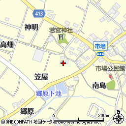 愛知県田原市神戸町笠屋周辺の地図