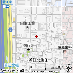 大阪府東大阪市若江北町周辺の地図