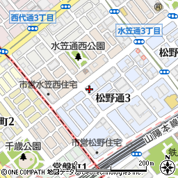 兵庫県神戸市長田区松野通3丁目6周辺の地図