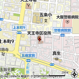 天王寺区役所　区役所代表電話周辺の地図