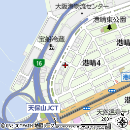 大阪府大阪市港区港晴周辺の地図