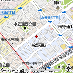 兵庫県神戸市長田区松野通3丁目7周辺の地図