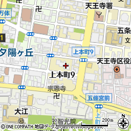大阪府大阪市天王寺区上本町9丁目3周辺の地図