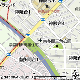 神陵台東住宅４５号棟周辺の地図