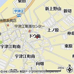 愛知県田原市宇津江町（ドウ亀）周辺の地図